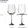 image:imageWine Enthusiast Pewter Bat Stem Wine Glasses  Set of 2 Gothic Handcrafted 188 oz Wine Goblets with Bat Wings  Soda Lime Glass Pewter Stem  Halloween Wine Glasses Red White Sparkling  Handwash