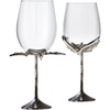 image:imageWine Enthusiast Pewter Bat Stem Wine Glasses  Set of 2 Gothic Handcrafted 188 oz Wine Goblets with Bat Wings  Soda Lime Glass Pewter Stem  Halloween Wine Glasses Red White Sparkling  Handwash