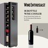 image:imageWine Enthusiast 12Bottle Slimline Wine Cooler  Energy Efficient Freestanding Wine Refrigerator  Upright Bottle Storage Adjustable Thermostat Digital Touchscreen 203 x 104 x 25418 Bottle Slimline  Black