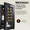 image:imageWine Enthusiast 33Bottle Compressor Wine Cooler wUpright Bottle Storage  Freestanding 33 Cu Ft Wine Refrigerator LED Digital Control Panel EnergyEfficient Cooling of 4164F24Bottle