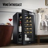 image:imageWine Enthusiast 33Bottle Compressor Wine Cooler wUpright Bottle Storage  Freestanding 33 Cu Ft Wine Refrigerator LED Digital Control Panel EnergyEfficient Cooling of 4164F24Bottle