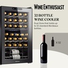 image:imageWine Enthusiast 33Bottle Compressor Wine Cooler wUpright Bottle Storage  Freestanding 33 Cu Ft Wine Refrigerator LED Digital Control Panel EnergyEfficient Cooling of 4164F32 Bottle DualZone  Black