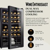 image:imageWine Enthusiast 33Bottle Compressor Wine Cooler wUpright Bottle Storage  Freestanding 33 Cu Ft Wine Refrigerator LED Digital Control Panel EnergyEfficient Cooling of 4164F32 Bottle DualZone  Black