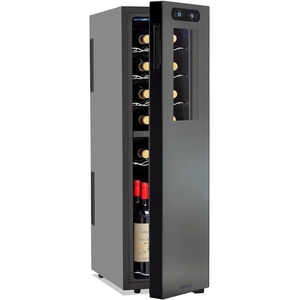 image:imageWine Enthusiast 12Bottle Slimline Wine Cooler  Energy Efficient Freestanding Wine Refrigerator  Upright Bottle Storage Adjustable Thermostat Digital Touchscreen 203 x 104 x 25418 Bottle Slimline  Black