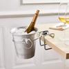 image:imageWine Enthusiast TableMounted Wine Bottle Chiller  Premium Aluminum 750 ml Single Bottle Bucket amp Steel TableMounting Handles with Rubber ProtectorsTablemounted
